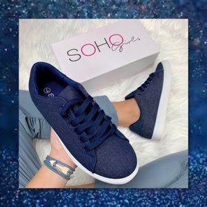 1 LEFT 5⭐️RATED🆕 Soho Dark Denim Sneakers Lace Up